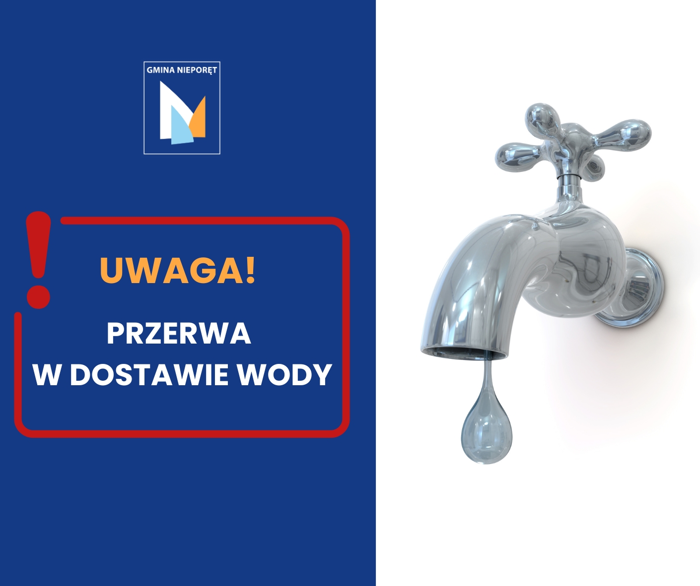 Informacja o przerwie w dostawie wody