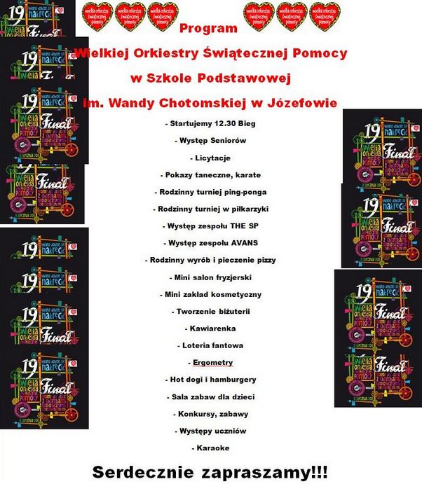 XIX Finał  Wielkiej Orkiestry Świątecznej Pomocy w SP w Józefowie
