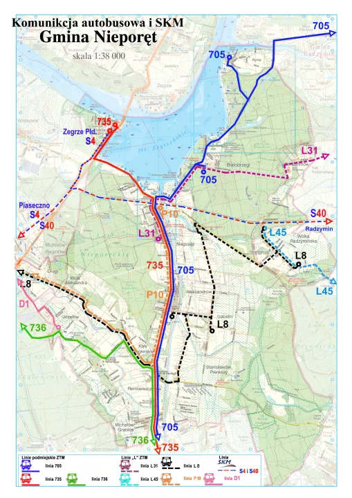 Mapa Komunikacyjna Gminy Nieporęt