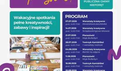 Plakat z zaproszeniem na wakacyjne spotkania
